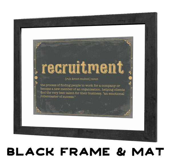 Bella Frye Recruitment Word Definition Wall Art - Gift for Recruitment Dictionary Artwork