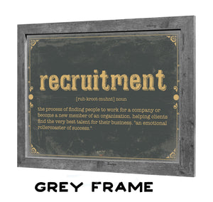 Bella Frye Recruitment Word Definition Wall Art - Gift for Recruitment Dictionary Artwork