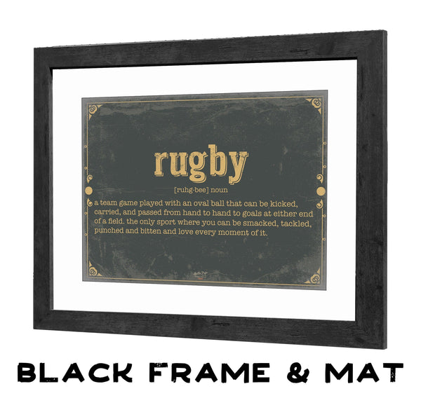 Bella Frye Rugby Word Definition Wall Art - Gift for Rugby Dictionary Artwork