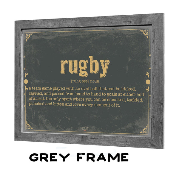 Bella Frye Rugby Word Definition Wall Art - Gift for Rugby Dictionary Artwork