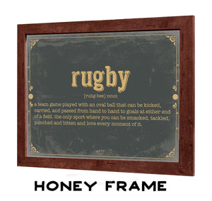 Bella Frye Rugby Word Definition Wall Art - Gift for Rugby Dictionary Artwork