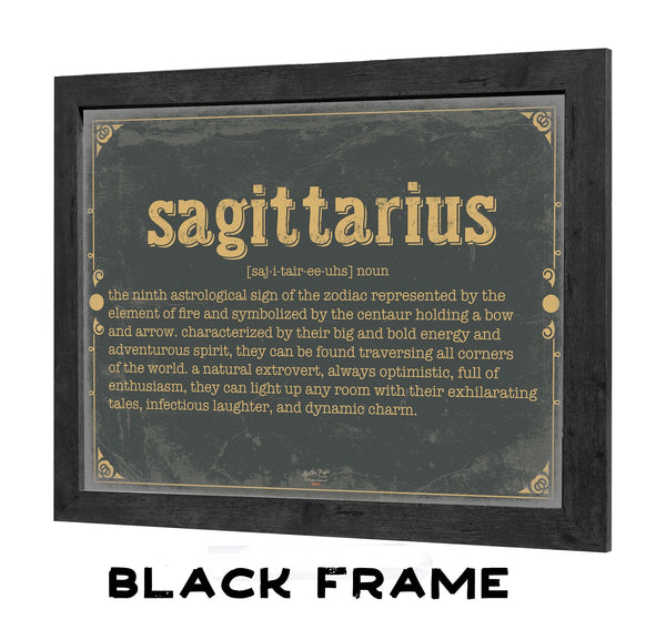 Bella Frye Sagittarius Word Definition Wall Art - Gift for Sagittarius Dictionary Artwork