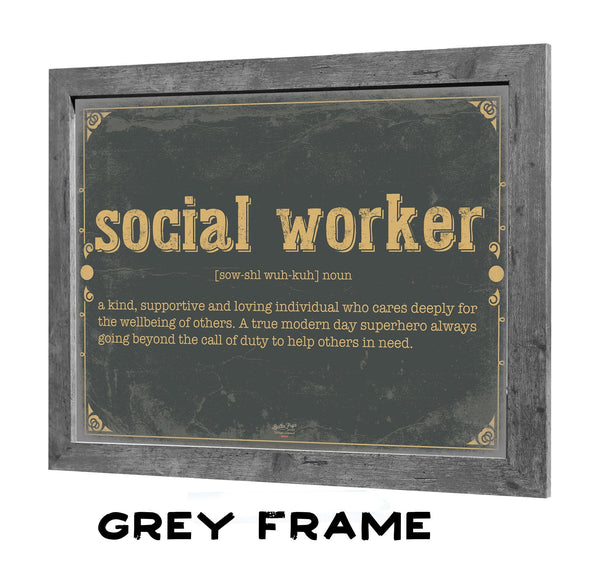 Bella Frye Social Worker Word Definition Wall Art - Gift for Social Worker Dictionary Artwork