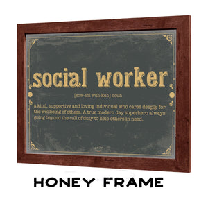 Bella Frye Social Worker Word Definition Wall Art - Gift for Social Worker Dictionary Artwork