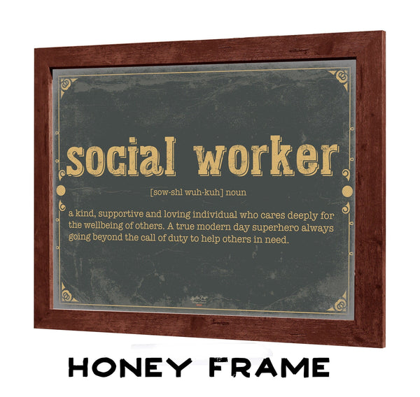 Bella Frye Social Worker Word Definition Wall Art - Gift for Social Worker Dictionary Artwork