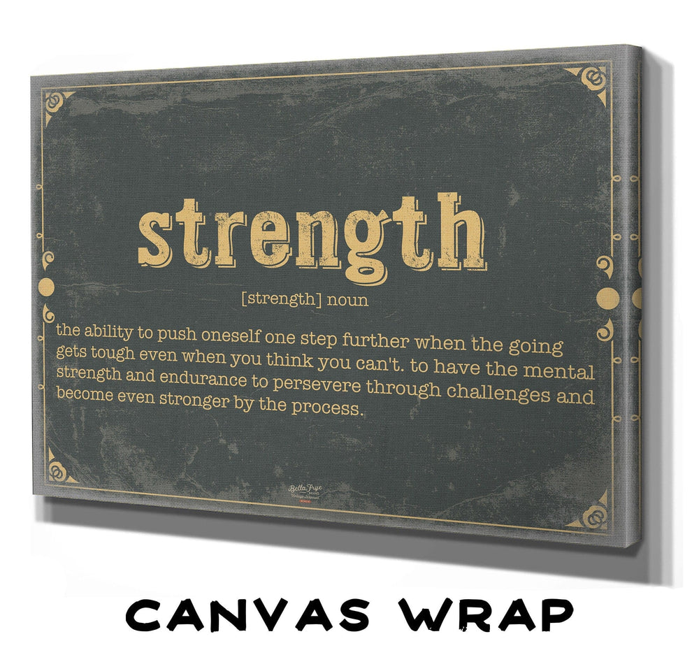 Bella Frye Strength Word Definition Wall Art - Gift for Strength Dictionary Artwork