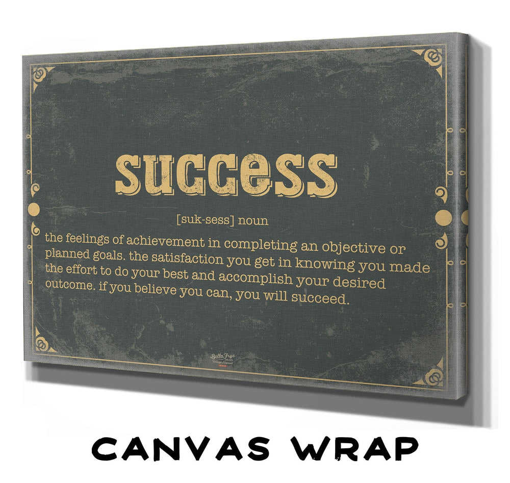 Bella Frye Success Word Definition Wall Art - Gift for Success Dictionary Artwork