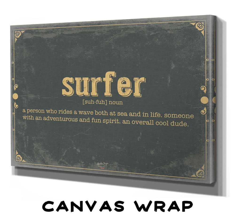 Bella Frye Surfer Word Definition Wall Art - Gift for Surfer Dictionary Artwork