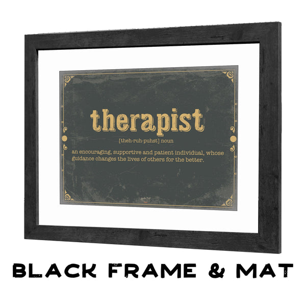 Bella Frye Therapist Word Definition Wall Art - Gift for Therapist Dictionary Artwork