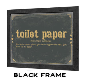 Bella Frye Toilet Paper Word Definition Wall Art - Gift for Toilet Paper Dictionary Artwork