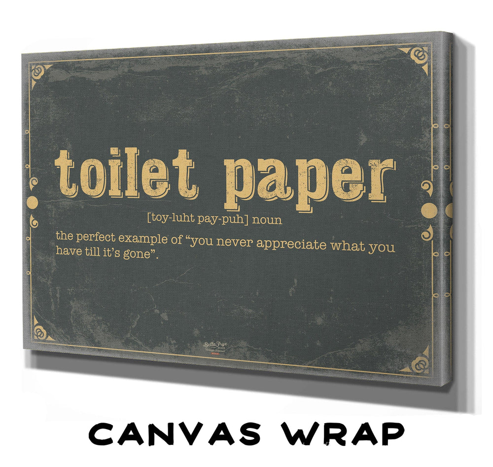 Bella Frye Toilet Paper Word Definition Wall Art - Gift for Toilet Paper Dictionary Artwork