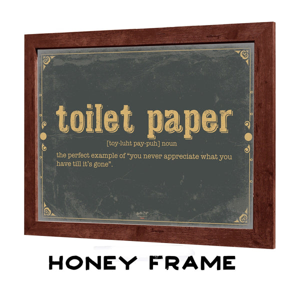 Bella Frye Toilet Paper Word Definition Wall Art - Gift for Toilet Paper Dictionary Artwork