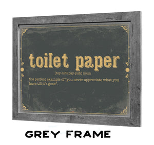 Bella Frye Toilet Paper Word Definition Wall Art - Gift for Toilet Paper Dictionary Artwork