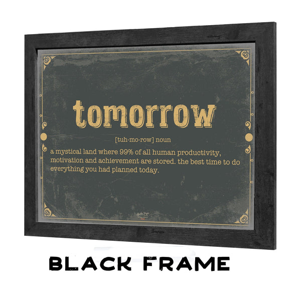 Bella Frye Tomorrow Word Definition Wall Art - Gift for Tomorrow Dictionary Artwork