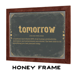 Bella Frye Tomorrow Word Definition Wall Art - Gift for Tomorrow Dictionary Artwork