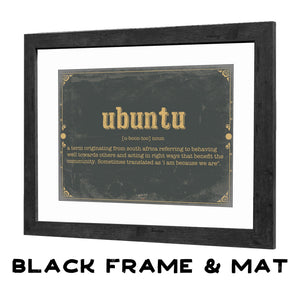 Bella Frye Ubuntu Word Definition Wall Art - Gift for Ubuntu Dictionary Artwork