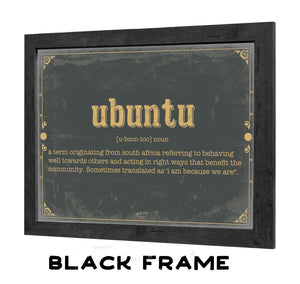 Bella Frye Ubuntu Word Definition Wall Art - Gift for Ubuntu Dictionary Artwork