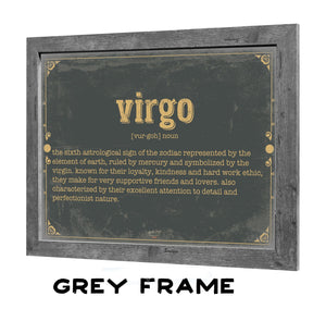 Bella Frye Virgo Word Definition Wall Art - Gift for Virgo Dictionary Artwork