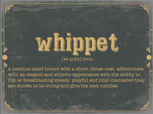 Bella Frye Whippet Word Definition Wall Art - Gift for Whippet Dictionary Artwork