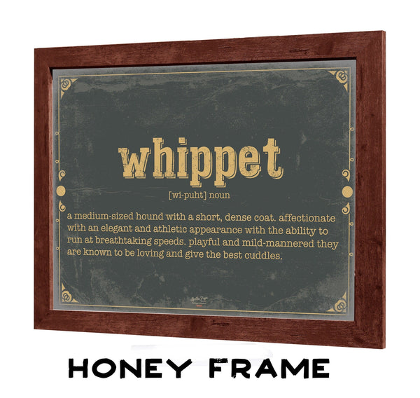 Bella Frye Whippet Word Definition Wall Art - Gift for Whippet Dictionary Artwork