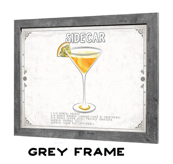 Bella Frye Sidecar Cocktail Recipe Wall Art - Beverage Artwork