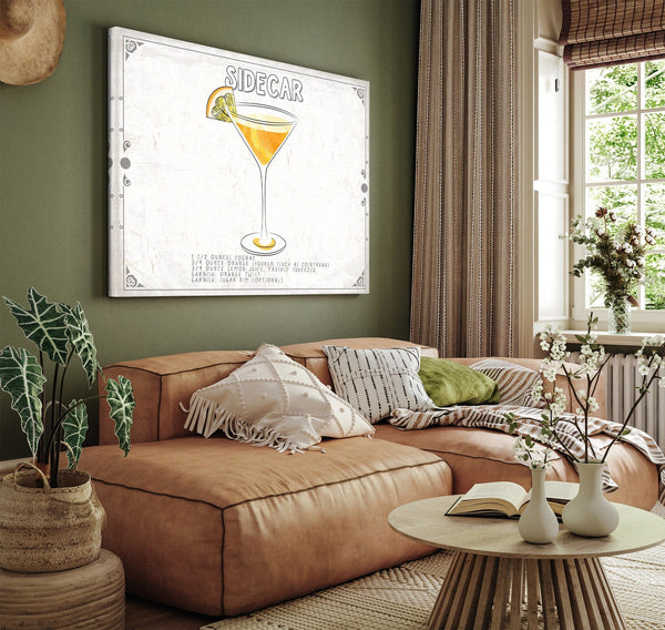 Bella Frye Sidecar Cocktail Recipe Wall Art - Beverage Artwork