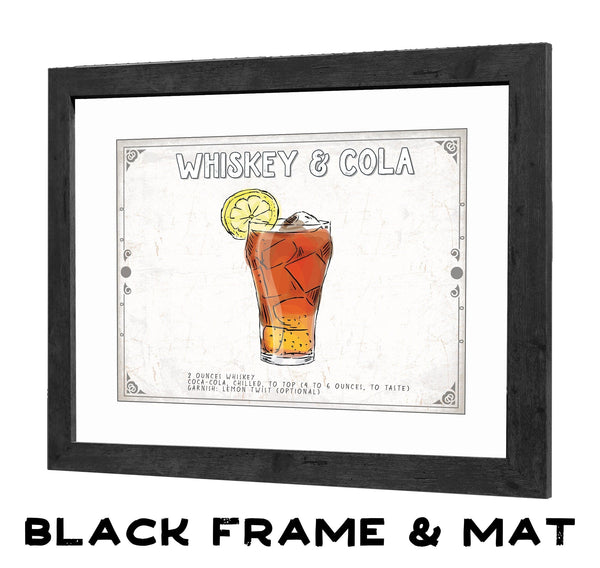 Bella Frye Whiskey & Cola Cocktail Recipe Wall Art - Beverage Artwork