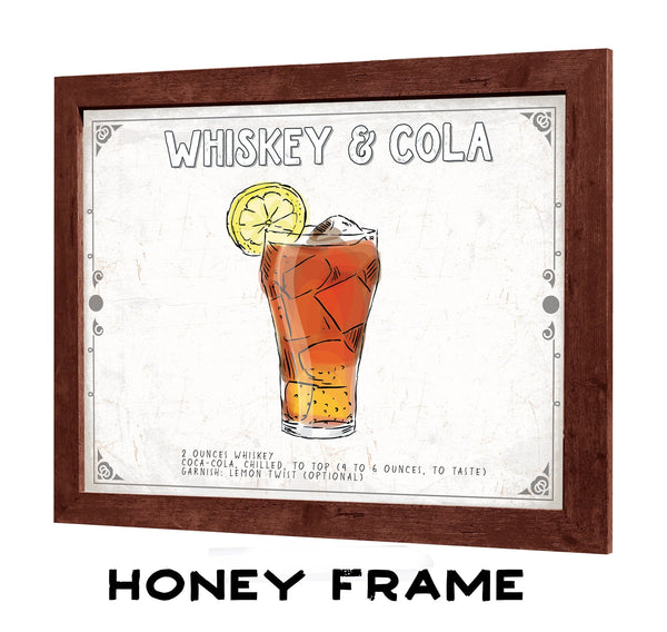 Bella Frye Whiskey & Cola Cocktail Recipe Wall Art - Beverage Artwork