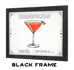 Bella Frye Cosmopolitan Cocktail Recipe Wall Art - Beverage Artwork