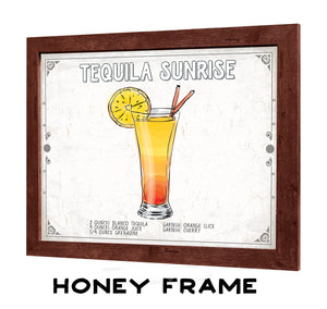 Bella Frye Tequila Sunrise Cocktail Recipe Wall Art - Beverage Artwork