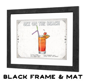 Bella Frye Sex on the Beach Cocktail Recipe Wall Art - Beverage Artwork