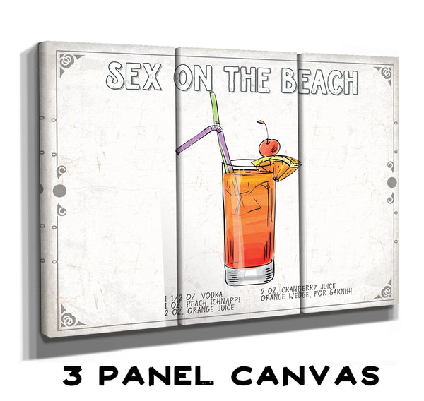 Bella Frye Sex on the Beach Cocktail Recipe Wall Art - Beverage Artwork