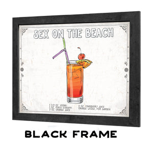 Bella Frye Sex on the Beach Cocktail Recipe Wall Art - Beverage Artwork