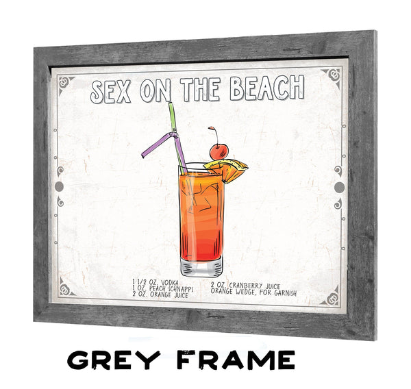 Bella Frye Sex on the Beach Cocktail Recipe Wall Art - Beverage Artwork