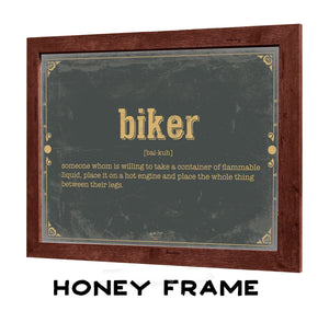 Bella Frye Biker Word Definition Wall Art - Gift for Personal Biker Dictionary Artwork