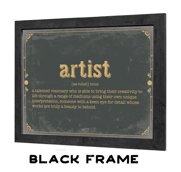 Bella Frye Artist Word Definition Wall Art - Gift for Artist Dictionary Artwork