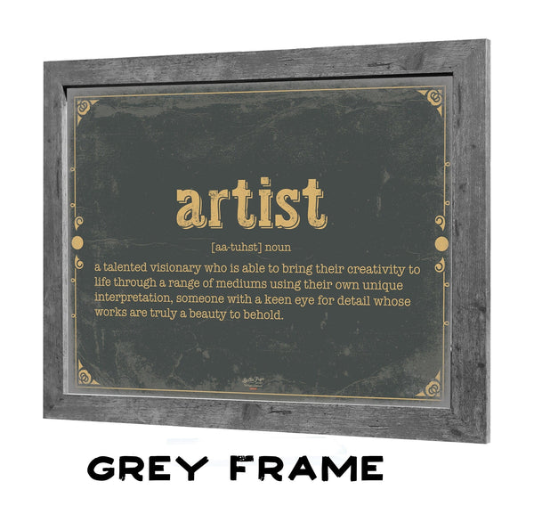 Bella Frye Artist Word Definition Wall Art - Gift for Artist Dictionary Artwork