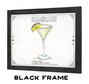 Bella Frye Kamikaze Cocktail Recipe Wall Art - Beverage Artwork