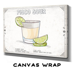 Bella Frye Pisco Sour Cocktail Recipe Wall Art - Beverage Artwork