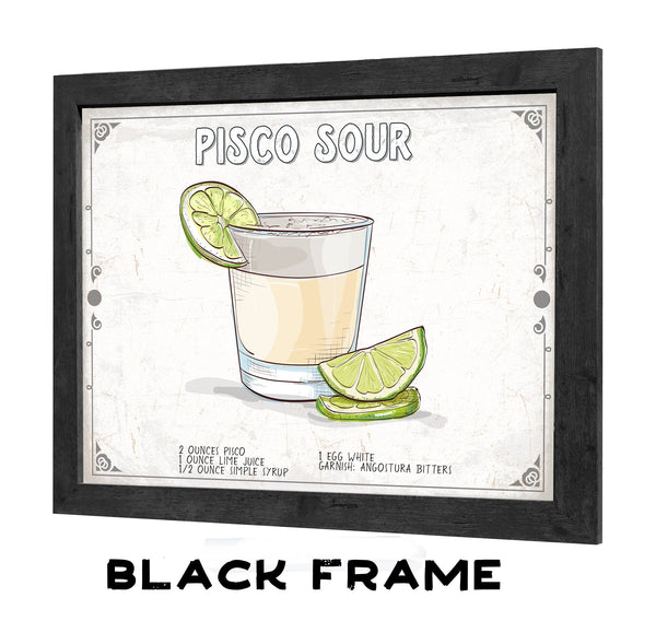 Bella Frye Pisco Sour Cocktail Recipe Wall Art - Beverage Artwork