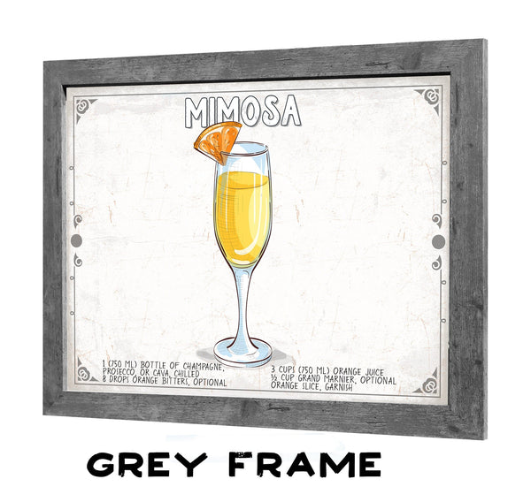 Bella Frye Mimosa Cocktail Recipe Wall Art - Beverage Artwork