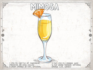 Bella Frye Mimosa Cocktail Recipe Wall Art - Beverage Artwork