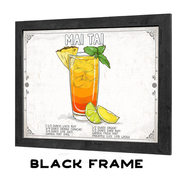 Bella Frye Mai Tai Cocktail Recipe Wall Art - Beverage Artwork