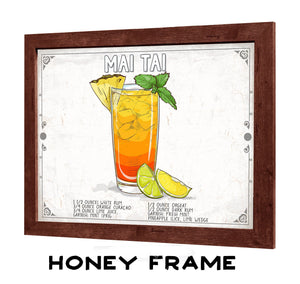 Bella Frye Mai Tai Cocktail Recipe Wall Art - Beverage Artwork