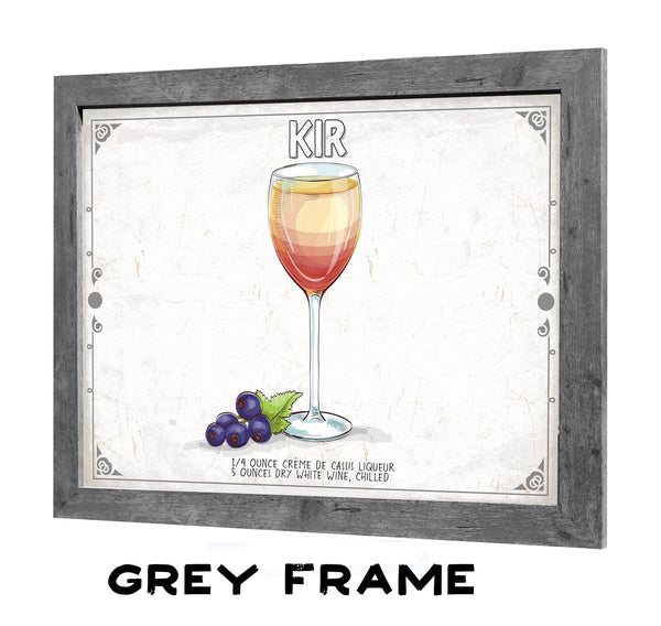 Bella Frye Kir Cocktail Recipe Wall Art - Beverage Artwork