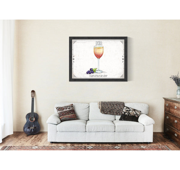 Bella Frye Kir Cocktail Recipe Wall Art - Beverage Artwork