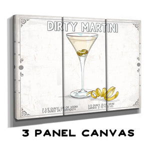 Bella Frye Dirty Martini Recipe Wall Art - Beverage Artwork