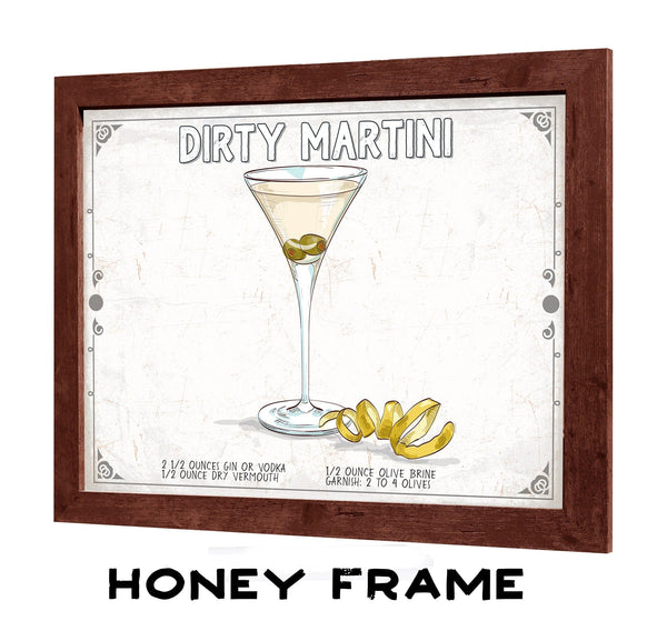 Bella Frye Dirty Martini Recipe Wall Art - Beverage Artwork