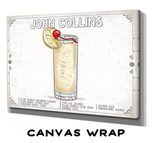 Bella Frye John Collins Recipe Wall Art - Beverage Artwork