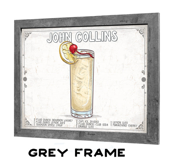 Bella Frye John Collins Recipe Wall Art - Beverage Artwork